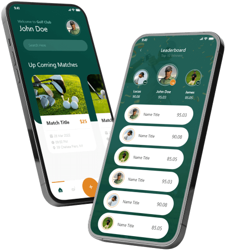 Golf Club app ui ux designed for mobile app